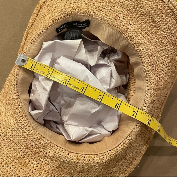 Zara Woven Rafia Sun Hat With Shell Trim - Picture 6 of 6